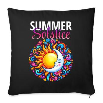 Litha Pagan: Sommersonnenwende, Mittsommer, Mittsommer, Mittsommer. - Sofakissenbezug 45 x 45 cm - Schwarz - Vorne