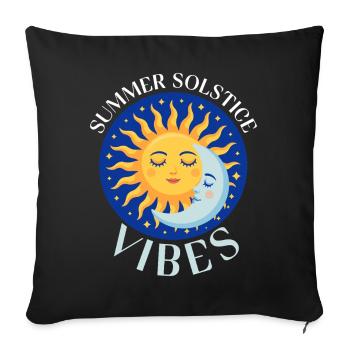 Litha Pagan: Sommersonnenwende, Mittsommer, Mittsommer, Mittsommer. - Sofakissenbezug 45 x 45 cm - Schwarz - Vorne