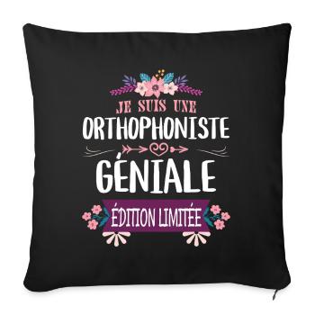 Orthophoniste Géniale Édition Limitée - Housse de coussin décorative 45 x 45 cm - noir - Devant