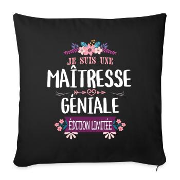 Maîtresse Géniale Édition Limitée - Housse de coussin décorative 45 x 45 cm - noir - Devant
