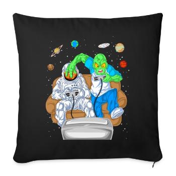 Alien Astronaut Gaming Shirt - Sofa pillowcase 17,3'' x 17,3'' (45 x 45 cm) - black - Front