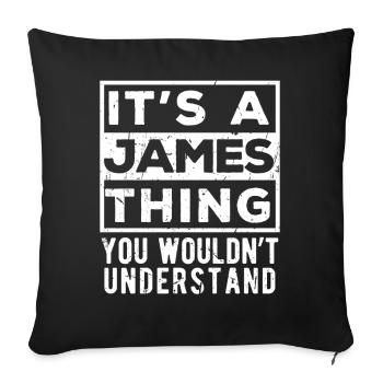 C’est un truc James que tu ne comprendrais pas - Housse de coussin décorative 45 x 45 cm - noir - Devant