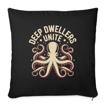 Deep-sea dwellers united | Octopus Deep Sea - Sofa pillowcase 17,3'' x 17,3'' (45 x 45 cm) - black - Front