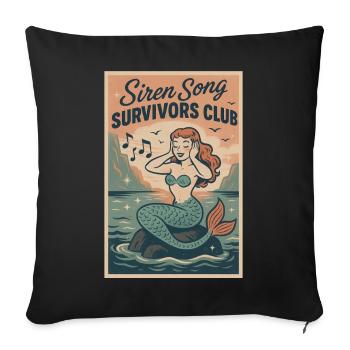 Siren Song Survived | Mermaid Myth - Sofa pillowcase 17,3'' x 17,3'' (45 x 45 cm) - black - Front