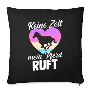 Reiten Pferdeliebhaber Reiterhof Pferde - Sofakissenbezug 45 x 45 cm - Schwarz - Vorne