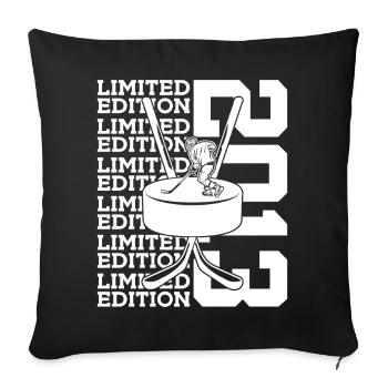 LIMITED EDITION 2013 EISHOCKEY 13. GEBURTSTAG - Sofa pillowcase 17,3'' x 17,3'' (45 x 45 cm) - black - Front