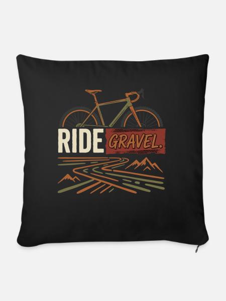 Gravel Bike Ride Fahrrad Abenteuer Outdoor - Sofakissenbezug 45 x 45 cm - Schwarz