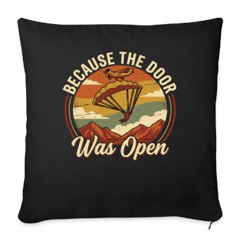 Skydiving Saying Adventure Paragliding - Sofa pillowcase 17,3'' x 17,3'' (45 x 45 cm) - black - Front