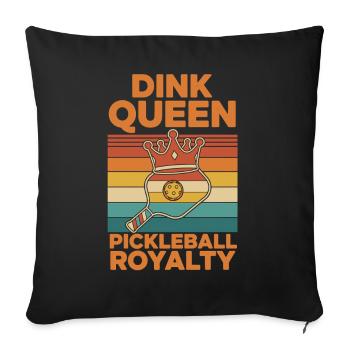 Pickleball Dink Queen Royalty Funny Player Love - Sofa pillowcase 17,3'' x 17,3'' (45 x 45 cm) - black - Front