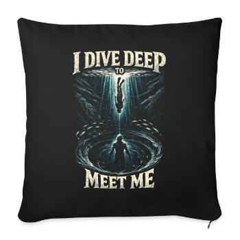 Apnée Je plonge profondément pour me rencontrer - Housse de coussin décorative 45 x 45 cm - noir - Devant