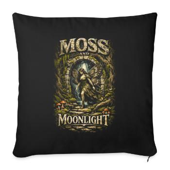 Fairycore Fee Gotisch Moss And Moonlight - Sofakissenbezug 45 x 45 cm - Schwarz - Vorne