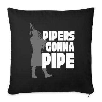 Bagpipes Bagpipers Pipers going to Pipe - Sofa pillowcase 17,3'' x 17,3'' (45 x 45 cm) - black - Front