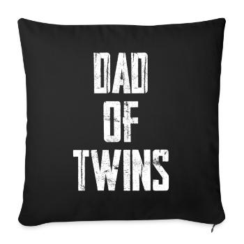 Père de jumeaux - Housse de coussin décorative 45 x 45 cm - noir - Devant