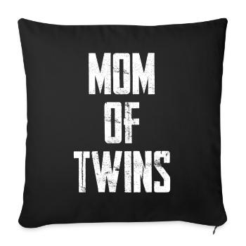 mom of twins - Sofa pillowcase 17,3'' x 17,3'' (45 x 45 cm) - black - Front