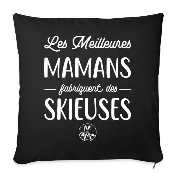 Les meilleures mamans fabriquent des skieuses - Housse de coussin décorative 45 x 45 cm - noir - Devant