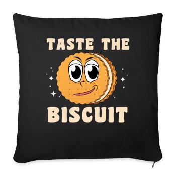 Goûte au biscuit Personnage - Housse de coussin décorative 45 x 45 cm - noir - Devant
