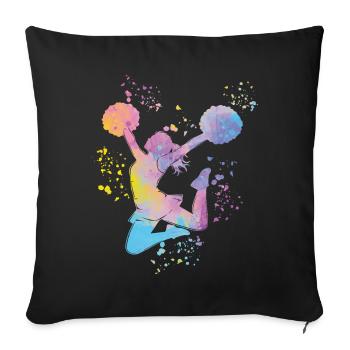 Cheerleader Cheer Mom Cheerleading - Sofa pillowcase 17,3'' x 17,3'' (45 x 45 cm) - black - Front