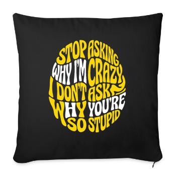 Diction du cercle fou - Housse de coussin décorative 45 x 45 cm - noir - Devant
