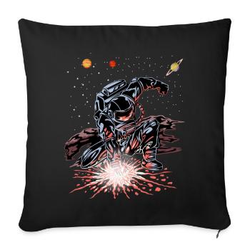 Télé-shirt Astronaut Punch Galaxy - Housse de coussin décorative 45 x 45 cm - noir - Devant