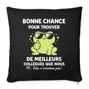 Bonne chance pour trouver de meilleurs collègues - Housse de coussin décorative 45 x 45 cm - noir - Devant