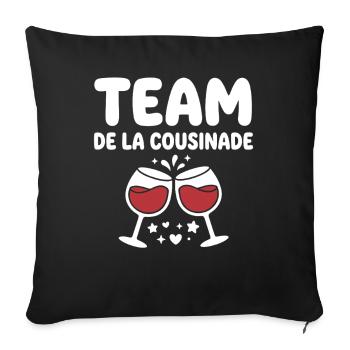 Team de la Cousinade: verres qui s'entrechoquent - Housse de coussin décorative 45 x 45 cm - noir - Devant