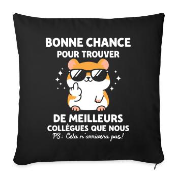Humour meilleur collegue - Housse de coussin décorative 45 x 45 cm - noir - Devant