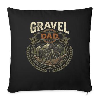 Vélo de Papa Gravel Aventure à vélo de Papa - Housse de coussin décorative 45 x 45 cm - noir - Devant