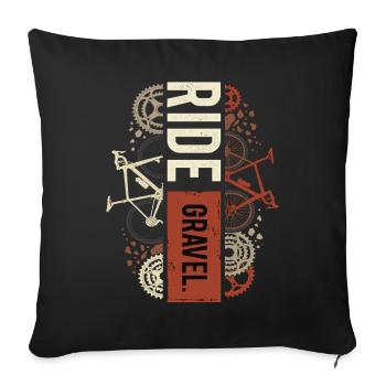 Vélo de gravel vélo d’aventure - Housse de coussin décorative 45 x 45 cm - noir - Devant