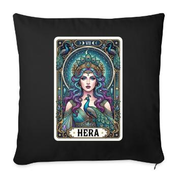 Hera Tarot Card - Sofa pillowcase 17,3'' x 17,3'' (45 x 45 cm) - black - Front