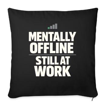 Burnt-out millennial, tired adult, - Sofa pillowcase 17,3'' x 17,3'' (45 x 45 cm) - black - Front