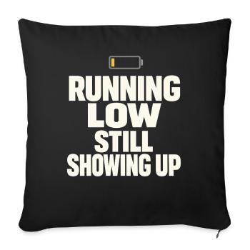 Burnt-out millennial, tired adult, - Sofa pillowcase 17,3'' x 17,3'' (45 x 45 cm) - black - Front