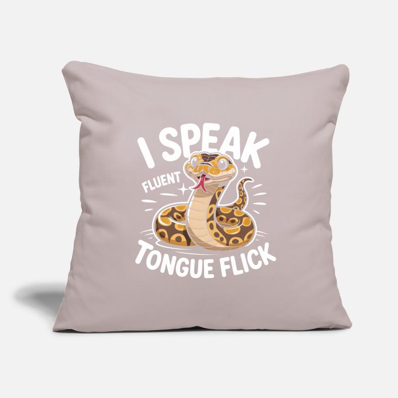 Langue Fluide | Humour du Python Roi Housse de coussin décorative 45 x 45 cm