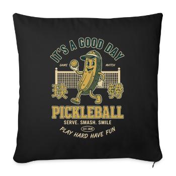 Pickleball C’est une bonne journée Joueur drôle Pickleball - Housse de coussin décorative 45 x 45 cm - noir - Devant