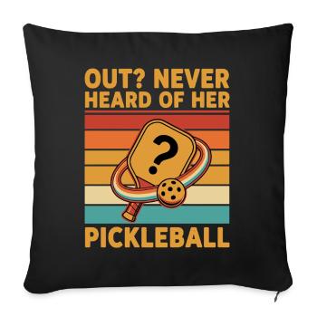 Joueur drôle de pickleball Adore le pickleball Jamais - Housse de coussin décorative 45 x 45 cm - noir - Devant