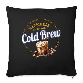 Cold Brew Vintage Coffee Design with Coffee Beans - Sofa pillowcase 17,3'' x 17,3'' (45 x 45 cm) - black - Front