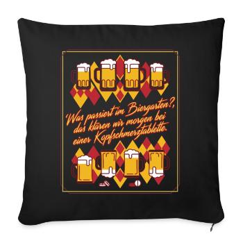 Biergarten Kater Humor - Sofakissenbezug 45 x 45 cm - Schwarz - Vorne