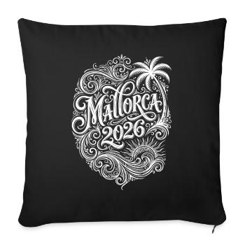 Mallorca 2026 Saying - Sofa pillowcase 17,3'' x 17,3'' (45 x 45 cm) - black - Front