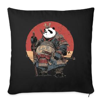 Panda-Samurai in robuster Rüstung - Sofakissenbezug 45 x 45 cm - Schwarz - Vorne