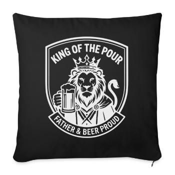 Vatertag Löwe King of the Pour Bier - Housse de coussin décorative 45 x 45 cm - noir - Devant