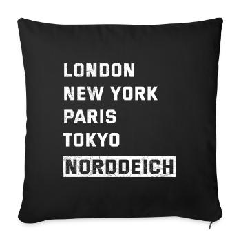 Vacances de la mer du Nord LONDRES, NEW YORK, PARIS NORDDEICH - Housse de coussin décorative 45 x 45 cm - noir - Devant