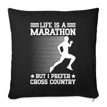 Conception de coureur de cross-country - XC Coach - Course à pied - Housse de coussin décorative 45 x 45 cm - noir - Devant