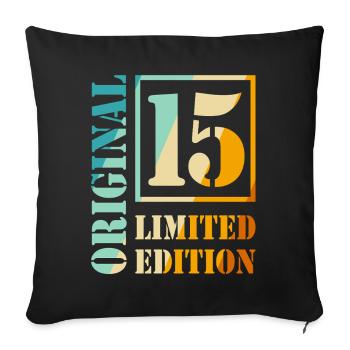 15th Birthday Boy Girl Teenager Level 15 - Sofa pillowcase 17,3'' x 17,3'' (45 x 45 cm) - black - Front