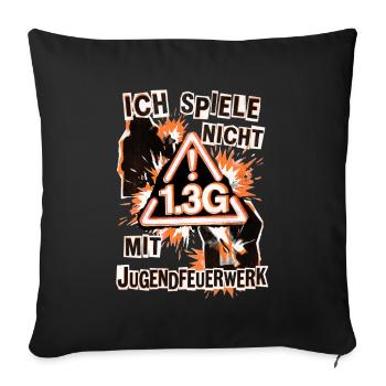 Pyro Feuerwerk Pyrotechniker - Sofakissenbezug 45 x 45 cm - Schwarz - Vorne
