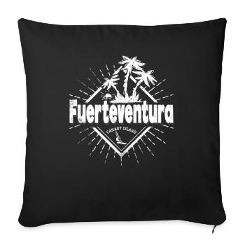 Souvenir rétro des îles Canaries de Fuerteventura - Housse de coussin décorative 45 x 45 cm - noir - Devant