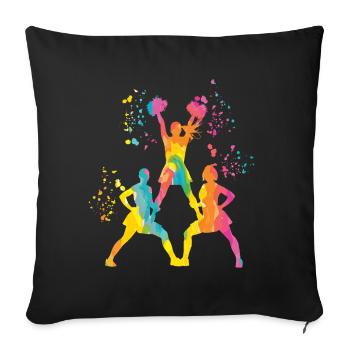 Cheerpom pom girls Mom Cheerleading - Housse de coussin décorative 45 x 45 cm - noir - Devant