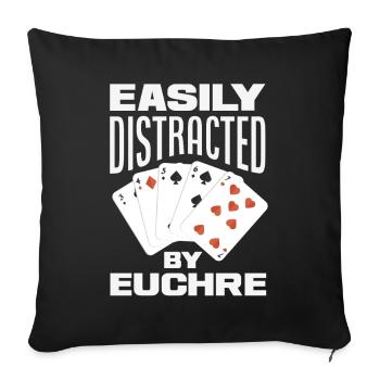 Facilement distrait par l’Euchre - Housse de coussin décorative 45 x 45 cm - noir - Devant