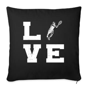 Idée cadeau pour un tennis avec tennis - Housse de coussin décorative 45 x 45 cm - noir - Devant