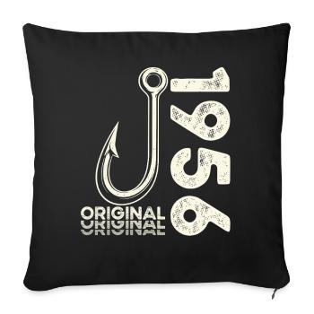 70th Birthday Gift Angler Fishing Man 1956 - Sofa pillowcase 17,3'' x 17,3'' (45 x 45 cm) - black - Front