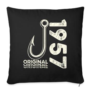 69th Birthday Gift Angler Fishing Man 1957 - Sofa pillowcase 17,3'' x 17,3'' (45 x 45 cm) - black - Front