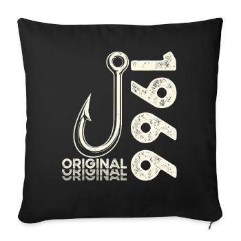 60th Birthday Gift Angler Fishing Man 1966 - Sofa pillowcase 17,3'' x 17,3'' (45 x 45 cm) - black - Front